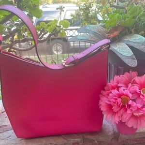 Nanette Lepore Pink Shoulder Bag with Elegant Crescent Design